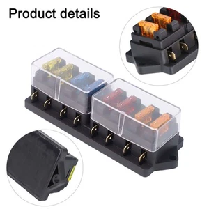 Sturdy Black Plastic 8 Gang Fuse Box with Clear Cover for Easy Viewing - Picture 1 of 18
