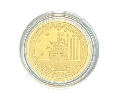 Australia 2015 Gold 0.9999 1/10 oz $15 UNC War in The Pacific - Battle - Image 1 of 2