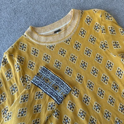 Suéter Free People New Age amarelo gola redonda feminino tamanho pequeno - Imagem 1 de 4