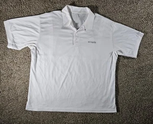 Columbia Uomo PFG Tamiami Polo Omni-Shade Performance Attrezzatura da Pesca Bianco MACCHIA - Foto 1 di 9