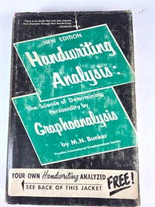 Vintage Handschriftanalyse von M N Bunker 1966 Graphoanalyse Neuauflage HC DJ - Bild 1 von 14