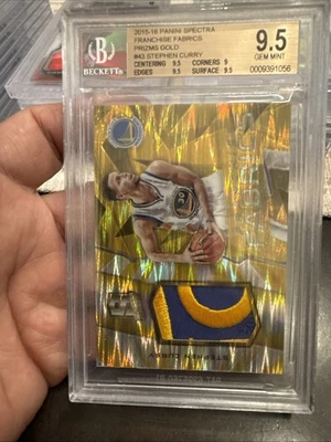 2015-16 Panini Prizm Spectra Gold Franchise Fabric Stephen Curry 7/10 Gm Wrn - Image 1 of 2