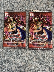Lot Of (2) New Vintage Sealed 1996 Yu-Gi-Oh Pharaoh's Servant Playing Cards - Picture 1 of 9