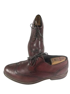 Joseph Abboud Mens Size 11.5 M Burgundy Leather Wingtip Dress Shoes - Image 1 of 4