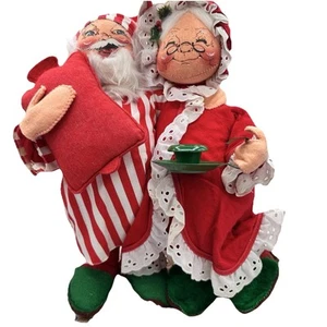 Annalee 1991 Mr & Mrs Claus 12" Puppen Set Schlafanzug, Kerzenhalter - Bild 1 von 22