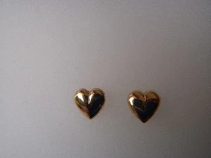 JCM 14k yellow gold Petite Child Heart Post Earrings - Picture 1 of 7