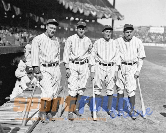 New York Yankees LOU GEHRIG, EARLE COMBS and BABE RUTH 8x10 Photo Print Poster - Image 1 of 1