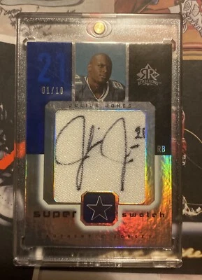 Julius Jones 2005 UD Reflections GU Jersey Auto #1/10 Super Swatch Cowboys  - Image 1 of 2