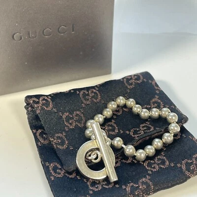 Gucci Bracelet Ball Chain Silver 925 Box Authentic - Image 1 of 4