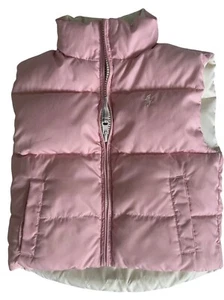 Ralph Lauren Kids Girls Reversible Pink/ White Puffer Down Vest Size 4/4T - Picture 1 of 13