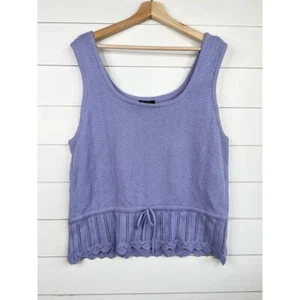 Jessica Simpson Sierra Purple Sleeveless Scalloped Hem Knit Tank Top Size 3X - Picture 1 of 8
