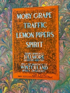 SIGNED Moby Grape Traffic LEE CONKLIN Orig CONCERT Postcard Fillmore SF - Bild 1 von 4