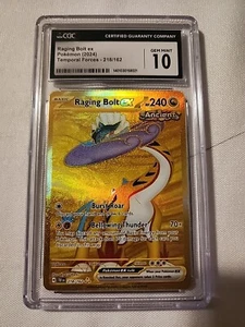 Pokemon Temporal Forces SV05 Raging Bolt ex #218/162 Hyper Rare Gold CGC 10 - Picture 1 of 2