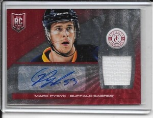 2013-14 Totally Certified Mark Pysyk Platinum Red Rookie Jersey Auto # 225 #d/50