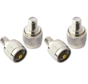 4X BNC Female to UHF Male PL-259 Coax Cable RF Adapter Connector - Picture 1 of 4