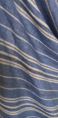 Blue and Grey Stripe Linen/Cotton 140cm Wide - image 1 of 2