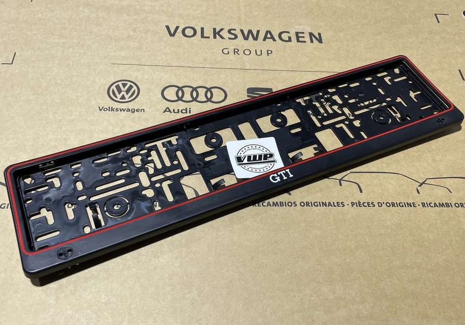 Volkswagen GTI Number License Plate Holder Surround Genuine OEM Gift Accessory