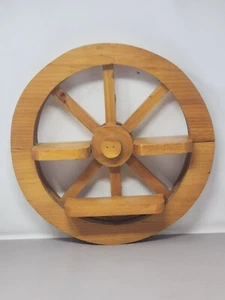 Vintage C&B Decorative Wooden Wagon Wheel Shelf For Wall Display Rustic - Picture 1 of 11