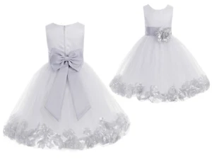 Wedding Flower Girl Dress Birthday Girl Dresses Gradation Pageant Rose Petals - Picture 1 of 39