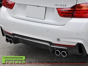 2015+ BMW F32 435i M Sports Rear Bumper E.cc Carbon Fiber Diffuser Quad 00---00 - Picture 1 of 3
