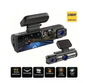 Auto DVR Dashcam 1080P Front- und Innenkamera Videorekorder G-Sensor Dual Objektiv - Bild 1 von 9