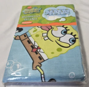 NEW SpongeBob SquarePants Decorative Valance Curtain 84"x 15" Blue Nickelodeon - Picture 1 of 7