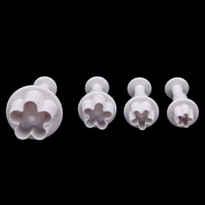 4Pcs Plum Flower Fondant Cake Cutter Plunger Cookie Mold Decorating Candy Mo_bf - Picture 1 of 12