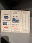Old and Original 1927 Iowa Oil Company Roadmap - Vintage Dubuque Iowa - Iowa Gas