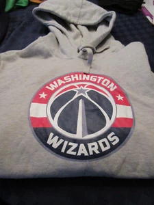 Nwt NBA FANATICS WASHINGTON WIZARDS MENS  HOODIE HOODED SWEATSHIRT GRAY LG - Picture 1 of 2