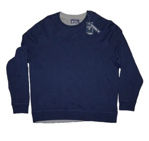 Maglione pullover uomo reversibile di Cremieux XXL pavone blu e grigio a costine nuovo con etichetta - Foto 1 di 5