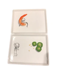 Crate and Barrel CB2 Oliver 2011 Set of 4 Appetizer Rectangle Plates - Picture 1 of 6