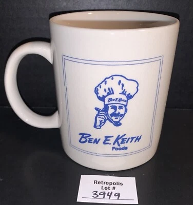 Taza de café de cerámica vintage Ben E Keith Foods Chef Foto 1 de 4