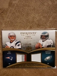 Tom Brady/D.McNabb 2009 cubierta superior exquisito parche de 3 colores SSP/20 - Imagen 1 de 6