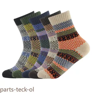 5 Paar warme thermische strapazierfähige Design beheizter Stiefel Arbeitscrew Wollsocken für Herren 7-11 - Bild 1 von 14