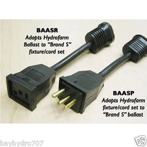 Convertidor de patrón de cable de lámpara Hydrofarm BAASR / BAASP lastre hidrofarm a estilo S - Imagen 1 de 7