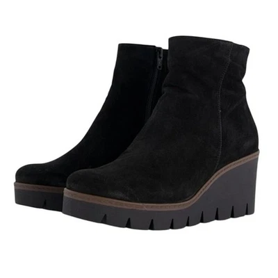 Botines de cuña Gabor 34.780 para mujer EE. UU. 8 fr 38.5 gamuza negra nuevos en caja Foto 1 de 4