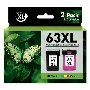 63XL Ink Cartridge for HP 63XL OfficeJet 3830 4650 5255 5258 ENVY 4512 4520 4510 - Picture 1 of 10