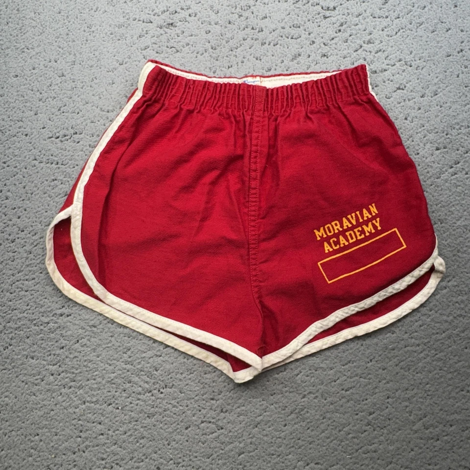 Pantalones Cortos Vintage Champion Juveniles Grandes Rojos Correr Delfines Moravia Academia Años 80 Foto 1 de 4