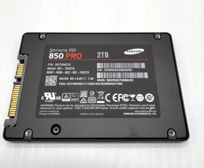 SAMSUNG 2TB 850 Pro 2.5" SATA SSD Internal HARD DRIVE MZ-7KE2T0 - image 1 of 3