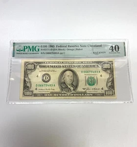 Fr 2171-D 1985 $100 FRN Cleveland Pinholes PMG 40 - Picture 1 of 2