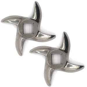 2 Pcs #12 Meat Grinder Blade Stainless Steel Knife Cutter for Grinders, Pleas... - Picture 1 of 5