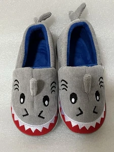 Zapatillas sin cordones Wonder Nation para niños pequeños de pana tiburón gris y azul talla 7-8 nuevas con etiquetas - Imagen 1 de 11