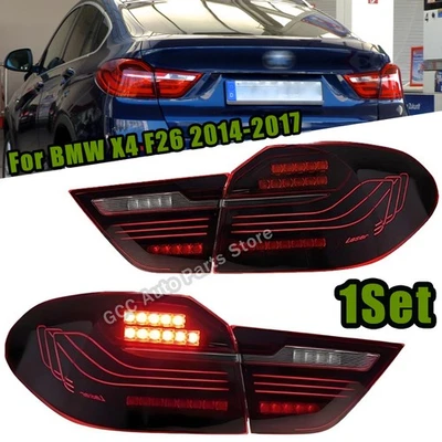 4pcs Red Taillights for BMW X4 F26 LED Taillamps Assembly 2014-2017 Brake Lights - Image 1 of 4