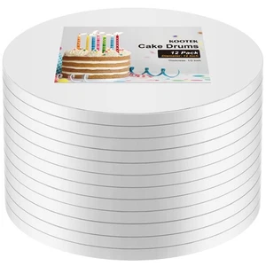 12PCS Cake Drums 12 Inch Round, 12in Cake Boards Set, 1/2" Thick Sturdy Cardb... - Picture 1 of 7
