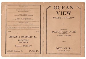 OCEAN VIEW DANCE PAVILION Norfolk Virginia ~ c1920s Dance Card - Picture 1 of 2