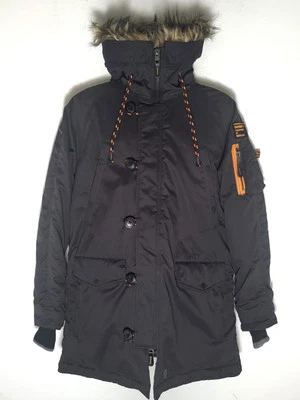 Женское стеганое пальто-парка из микрофибры Superdry с капюшоном на подкладке на молнии - Изображение 1 из 4