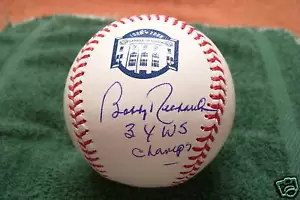 BOBBY RICHARDSON NY YANKEES BASEBALL FIRMATO CON CERTIFICATO DI AUTENTICITÀ INSC - Foto 1 di 1