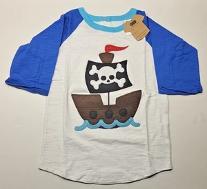 Mud Pie Pirate Ship T-Shirt Personalize Medium Child in Size 4T - 5T - Picture 1 of 8