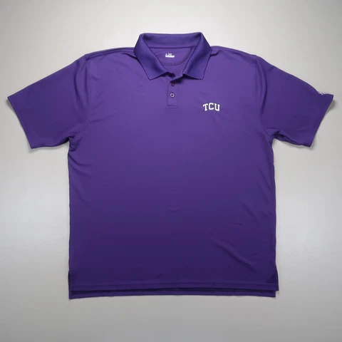 TCU Shirt Mens Extra Large Purple Under Armour Polo Short Sleeve Horned Frogs Cover