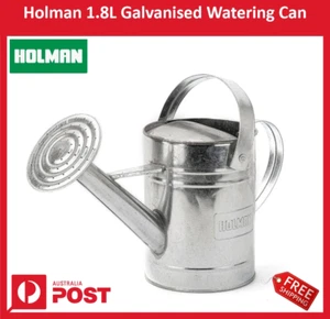 New Holman 1.8L Galvanised Watering Can Two Handles, Durable & Robust Metal - Picture 1 of 3